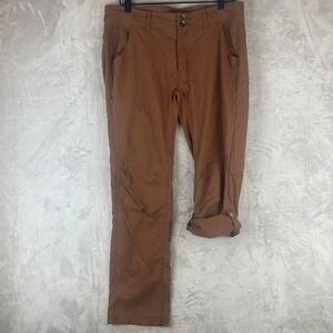 Prana Women's Size Size 12 Brown Roll Up Cargo Pants Outdoor Casual Hiking
